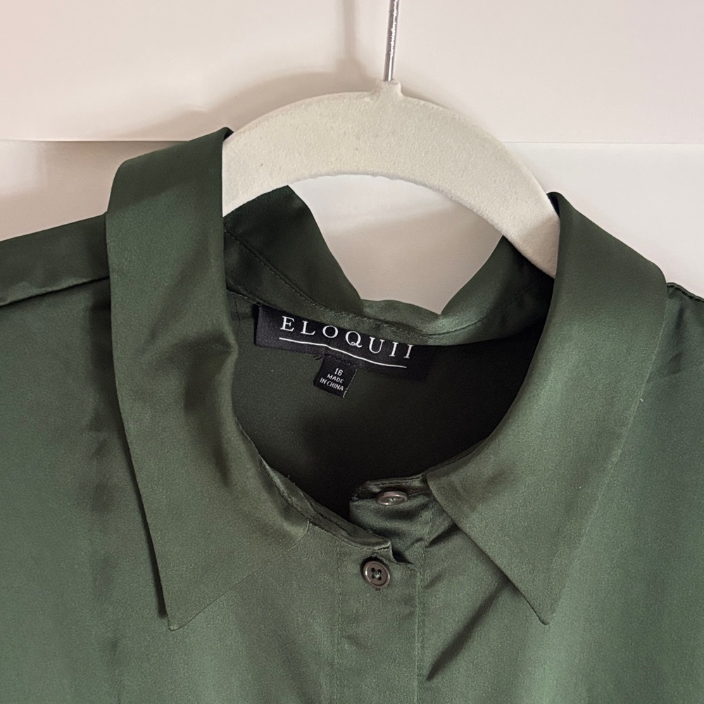 Eloquii women’s  Olive Green Button-Down Shirtwaist dress